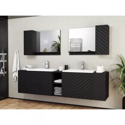 Zostava do kúpeľne PRESTA 1 - čierna + 2x umývadlo a sifón ZDARMA