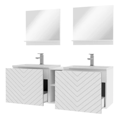 Zostava do kúpeľne PRESTA 6 - biela + 2x umývadlo a sifón ZDARMA