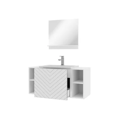 Zostava do kúpeľne PRESTA 9 - biela + umývadlo a sifón ZDARMA