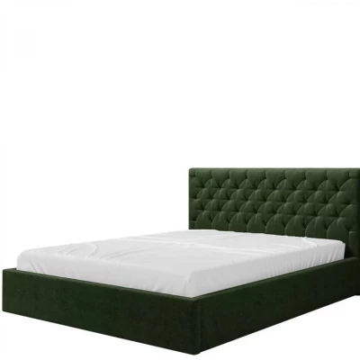 Čalúnená manželská posteľ s úložným priestorom 180x200 DOZIER - zelená