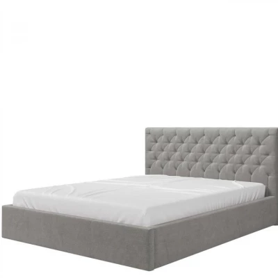 Čalúnená manželská posteľ s úložným priestorom 160x200 DOZIER - šedá