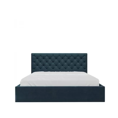 Čalúnená manželská posteľ s úložným priestorom 160x200 DOZIER - modrá