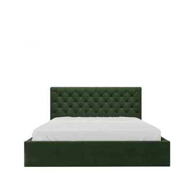 Čalúnená manželská posteľ s úložným priestorom 160x200 DOZIER - zelená
