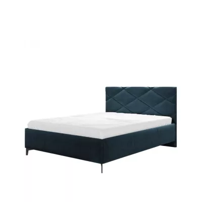 Čalúnená manželská posteľ s úložným priestorom 180x200 EMORIN - modrá