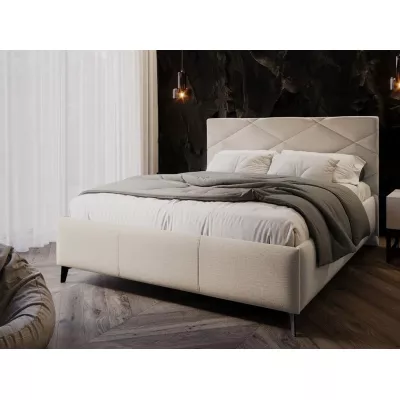 Čalúnená manželská posteľ s úložným priestorom 140x200 EMORIN - béžová