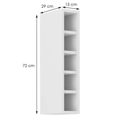 Horná otvorená skrinka SABRYA - šírka 15 cm, biela