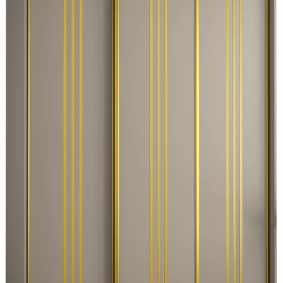 Šatníková skriňa INDIRA 6 - 170/60 cm, kašmír / zlatá