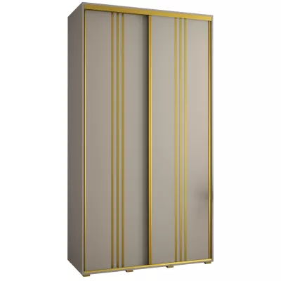Šatníková skriňa INDIRA 6 - 140/60 cm, kašmír / zlatá