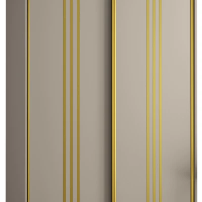 Šatníková skriňa INDIRA 6 - 130/60 cm, kašmír / zlatá