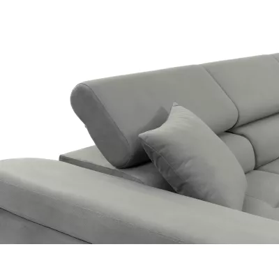 Rohová sedačka na každodenné spanie LABUS MINI - šedá ekokoža / šedá, ľavý roh