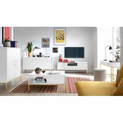 Nábytok do obývacej izby PANRUP 2 - biela / zlatá