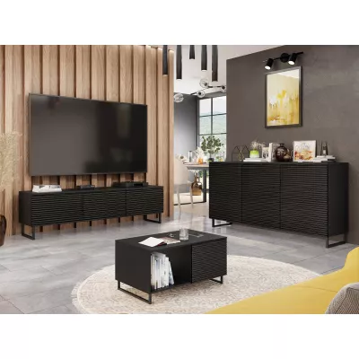 Nábytok do obývacej izby OVERTON 2 - čierny / čierny grafit