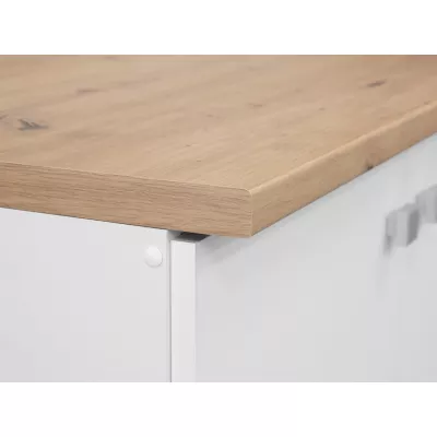 Kuchynská linka do paneláku 180/180 cm LEVELAND - dub artisan / biela + LED osvetlenie ZDARMA
