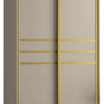 Šatníková skriňa INDIRA 10 - 120/60 cm, kašmír / zlatá