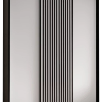 Šatníková skriňa FIDELIA 1 - 200/45 cm, čierna / biela / čierna