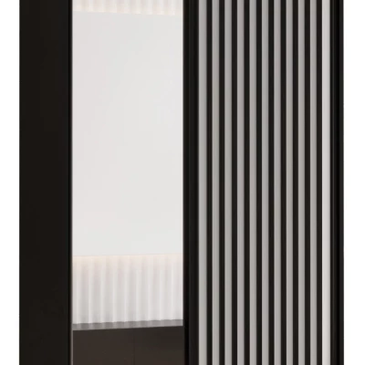 Šatníková skriňa FIDELIA 2 - 120/45 cm, čierna / biela / čierna