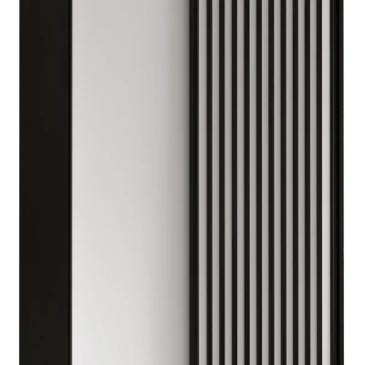 Šatníková skriňa FIDELIA 1 - 100/60 cm, čierna / biela / čierna