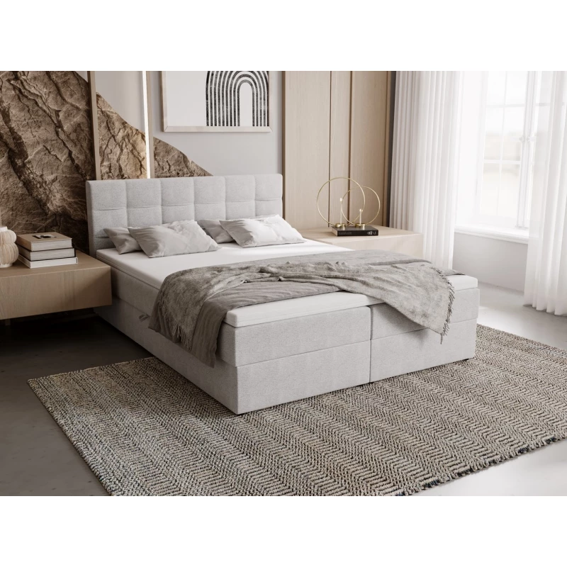 Čalúnená posteľ 180x200 ELSIE 2 s úložným priestorom - svetlo šedá