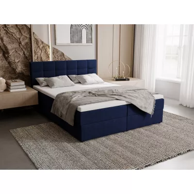 Čalúnená posteľ 160x200 ELSIE 1 s úložným priestorom - tmavo modrá
