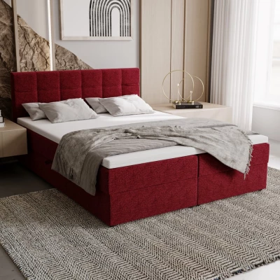 Čalúnená posteľ 140x200 ELSIE 2 s úložným priestorom - červená