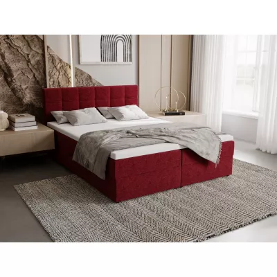Čalúnená posteľ 140x200 ELSIE 2 s úložným priestorom - červená