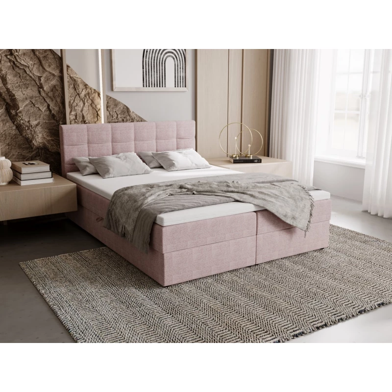 Čalúnená posteľ 180x200 ELSIE 1 s úložným priestorom - ružová