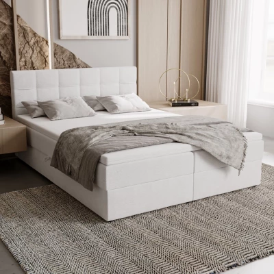 Čalúnená posteľ 160x200 ELSIE 1 s úložným priestorom - biela