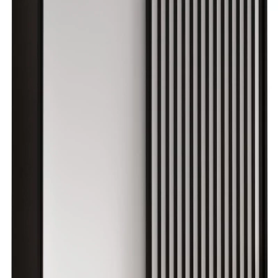 Šatníková skriňa FIDELIA 1 - 140/60 cm, čierna / biela / čierna