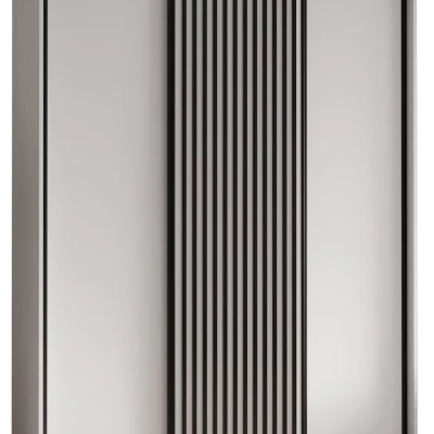Šatníková skriňa FIDELIA 1 - 170/60 cm, biela / biela / čierna