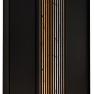 Šatníková skriňa FIDELIA 1 - 170/60 cm, čierna / čierna / dub artisan