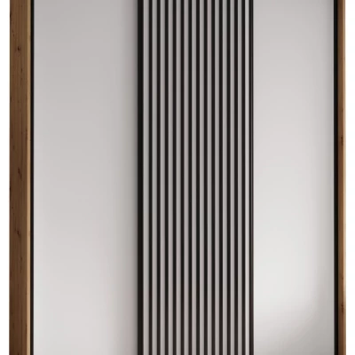 Šatníková skriňa FIDELIA 1 - 190/60 cm, dub artisan / biela / čierna