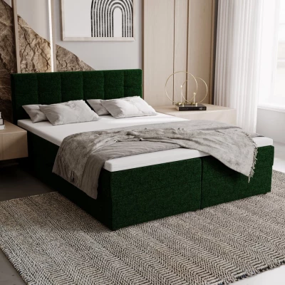 Čalúnená posteľ 140x200 ELSIE 1 s úložným priestorom - zelená