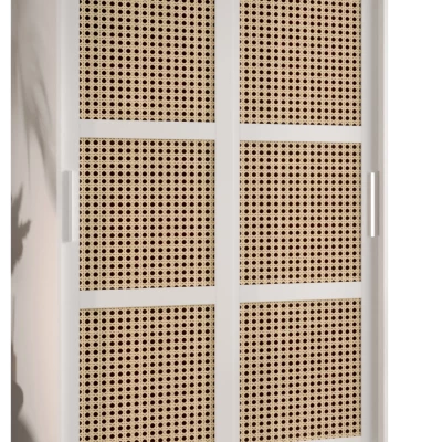 Šatníková skriňa HALIMA 1 - 120 cm, biela / strieborná