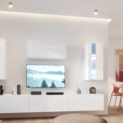 Moderná obývacia stena BRADT 66 - biela / lesklá biela