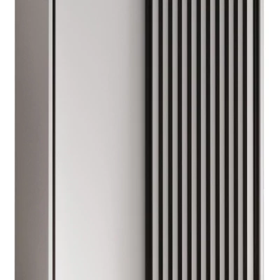 Šatníková skriňa BAYLIN 1 - 100/45 cm, biela / biela / čierna