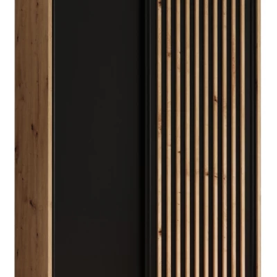 Šatníková skriňa BAYLIN 1 - 100/45 cm, dub artisan / čierna / dub artisan