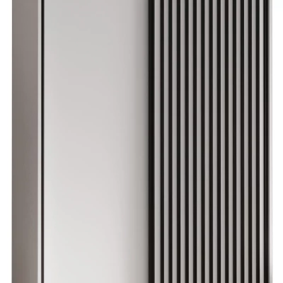 Šatníková skriňa BAYLIN 1 - 130/45 cm, biela / biela / čierna