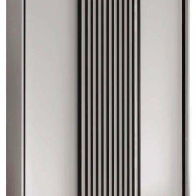Šatníková skriňa BAYLIN 1 - 150/45 cm, biela / biela / čierna