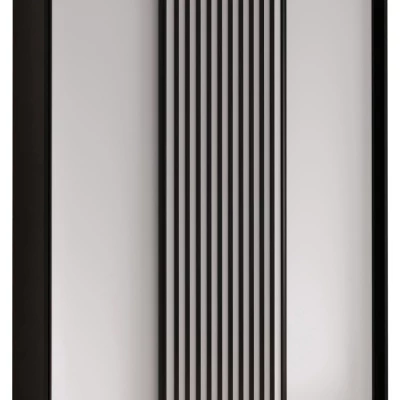 Šatníková skriňa BAYLIN 1 - 150/45 cm, čierna / biela / čierna
