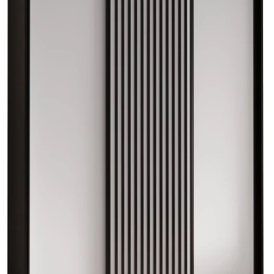 Šatníková skriňa BAYLIN 1 - 170/45 cm, čierna / biela / čierna