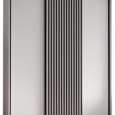 Šatníková skriňa BAYLIN 1 - 190/45 cm, biela / biela / čierna