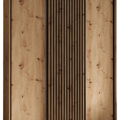 Šatníková skriňa BAYLIN 1 - 200/45 cm, dub artisan / dub artisan / čierna
