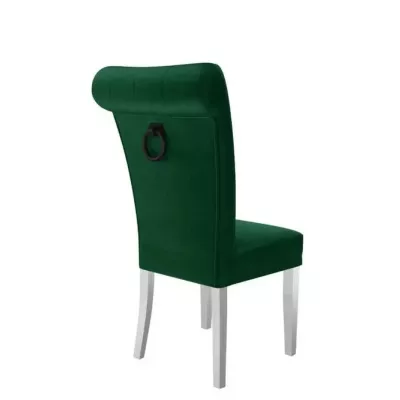 Luxusná jedálenská stolička NOSSEN 3 - polomatná biela / zelená / čierne klopadlo