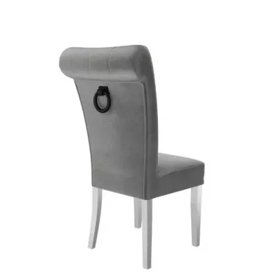 Luxusná jedálenská stolička NOSSEN 3 - polomatná biela / šedá / čierne klopadlo