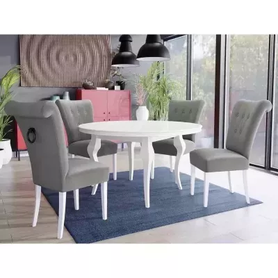 Luxusná jedálenská stolička NOSSEN 3 - polomatná biela / šedá / čierne klopadlo