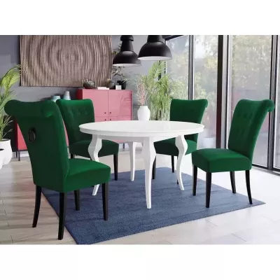 Luxusná jedálenská stolička NOSSEN 3 - čierna / zelená / čierne klopadlo