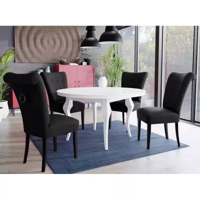 Luxusná jedálenská stolička NOSSEN 3 - čierna / čierne klopadlo