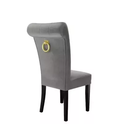 Luxusná jedálenská stolička NOSSEN 3 - čierna / šedá / pozlátené klopadlo