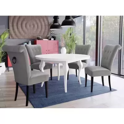 Luxusná jedálenská stolička NOSSEN 3 - čierna / šedá / čierne klopadlo
