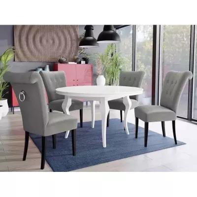Luxusná jedálenská stolička NOSSEN 3 - čierna / šedá / chrómované klopadlo